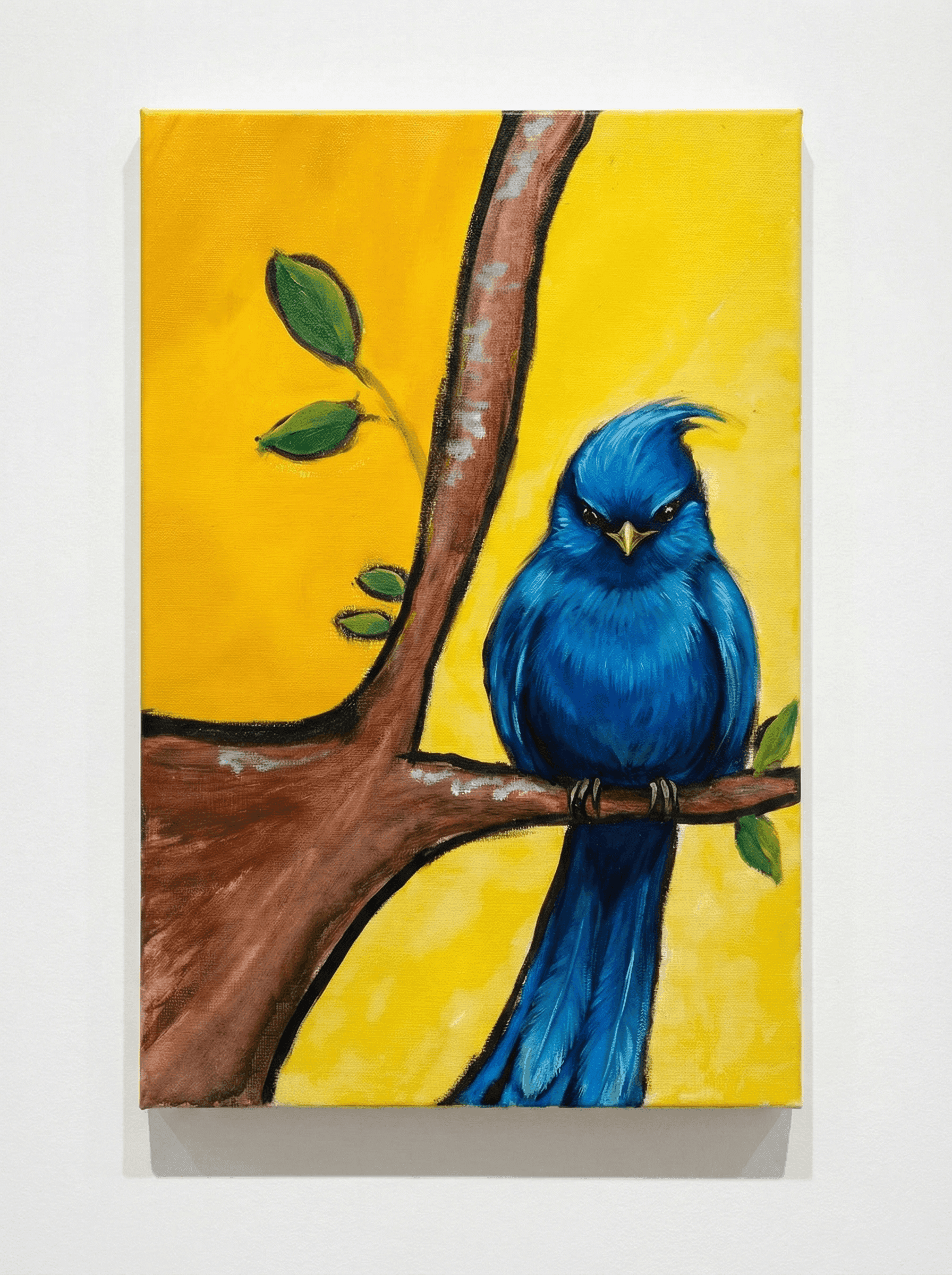 Blue Jay on a Limb - artwork created with Acrylic on canvas