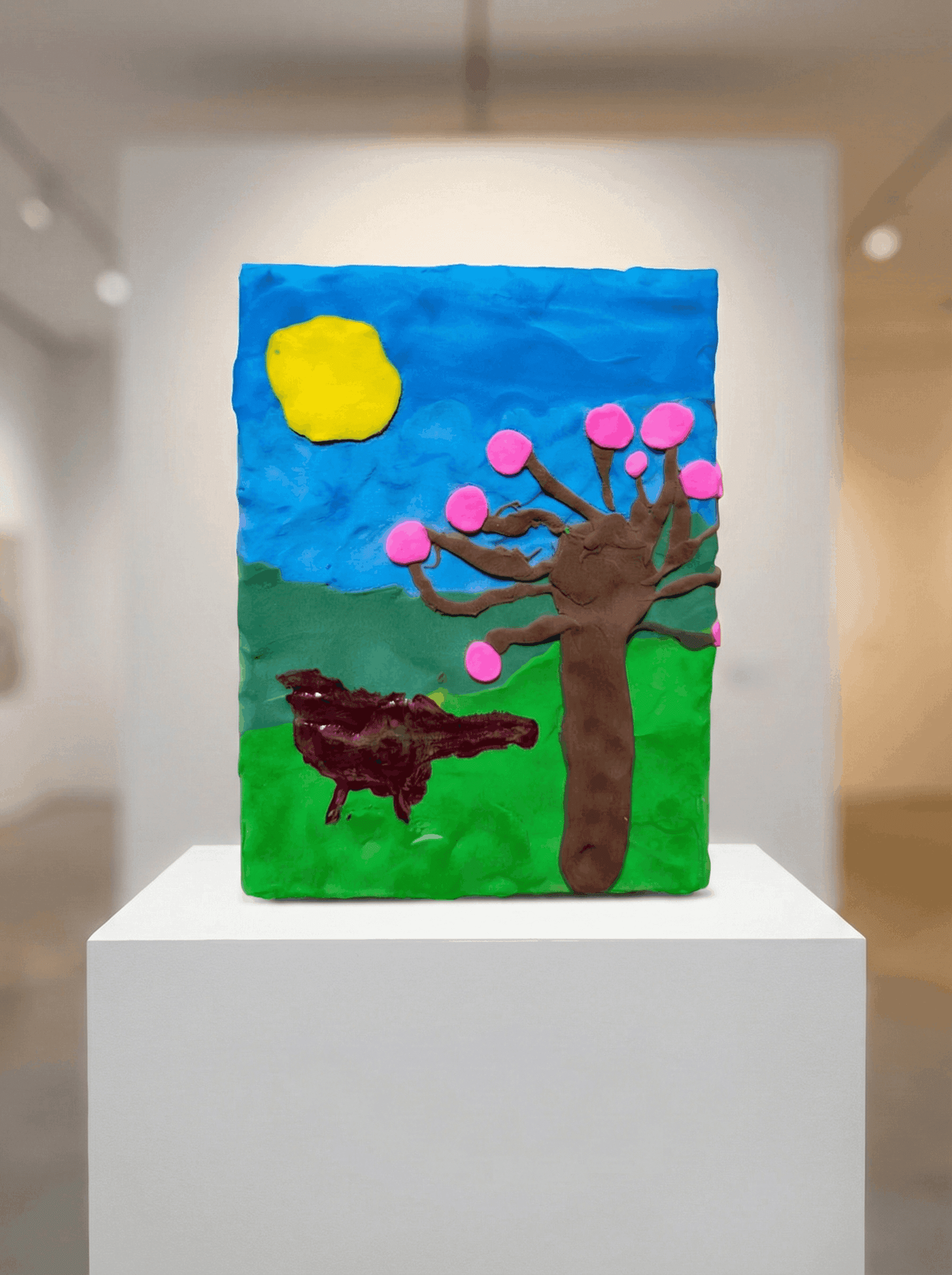 The Clay Tree and Sun - artwork created with Modeling Clay