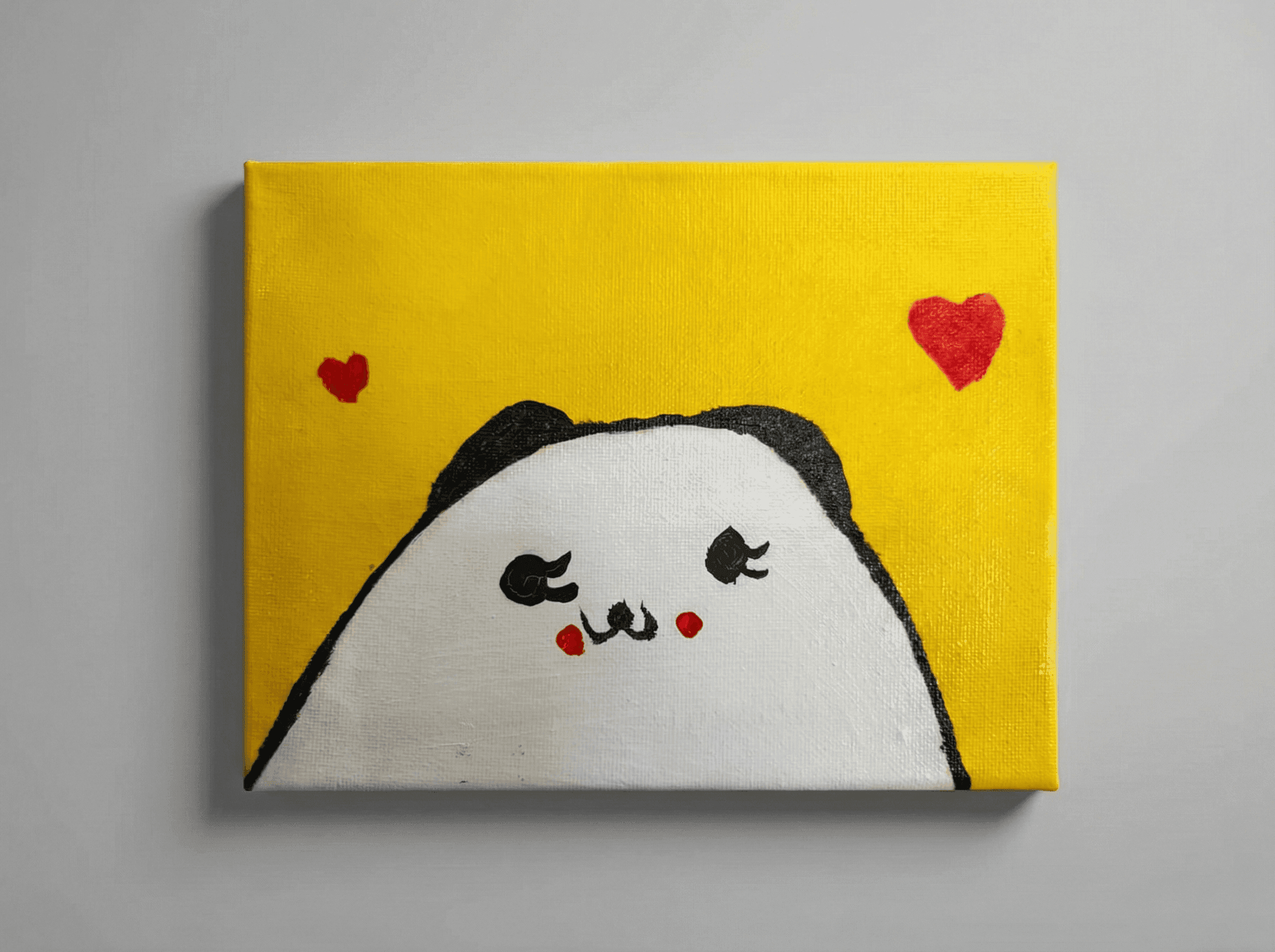 Kawaii Panda Love - artwork created with Acrylic on canvas