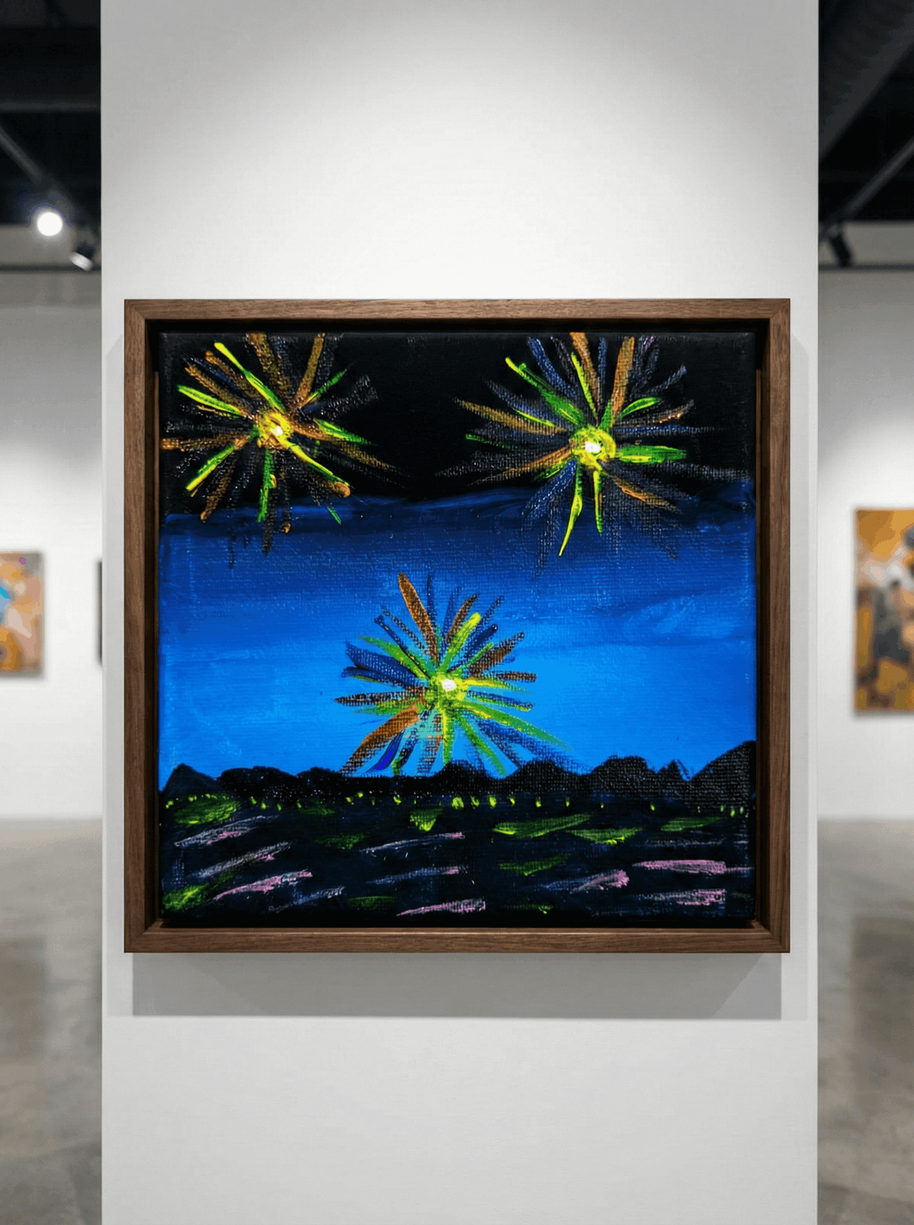 Vibrant Night Celebrations - artwork created with Acrylic on Canvas