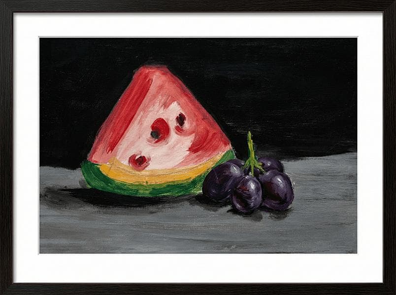Watermelon and Grapes Still Life